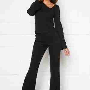 BUBBLEROOM Lesley rib trousers Black M