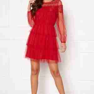 Happy Holly Smilla ls mesh dress Red 52/54