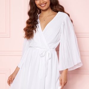 BUBBLEROOM Fayme pleated sleeve dress White 36