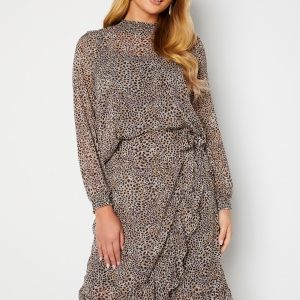 ONLY Star L/S Smock Top Taupe Gray AOP Leo S