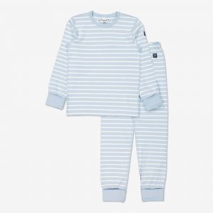 Randig tvådelad pyjamas ljusblå