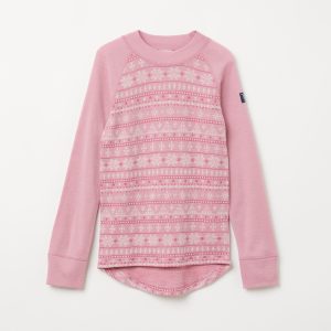 Merinoull tröja med jaquardmönster rosa