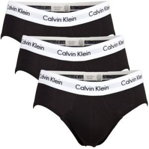 Calvin Klein Kalsonger 3P Cotton Stretch Hip Brief Svart bomull Large Herr